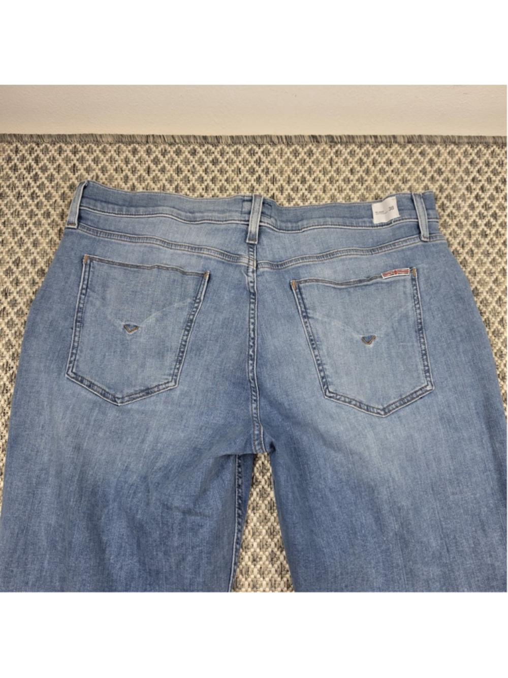 Hudson Blake Slim Straight Jeans Mens Size 38 Light Wash Premium Denim
